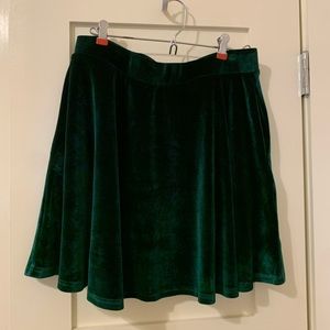 ModCloth Green Velour Circle Skirt